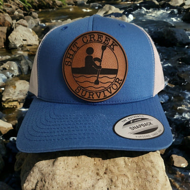 Shit Creek Survivor Leather Patch Trucker Hat